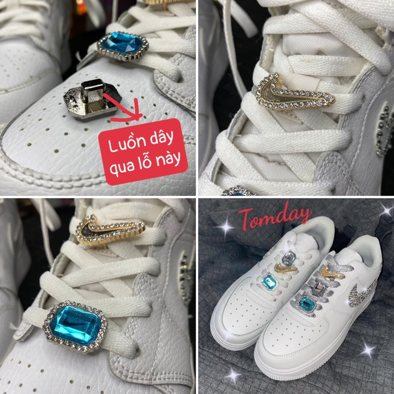 Phụ Kiện Đính Đá Nhân Tạo Trang Trí Giày Sneaker