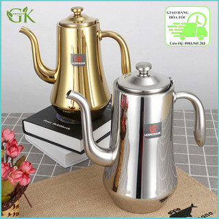 Bình pha trà inox 304 có lõi lọc dung tích 1 lít, 2 lít, 2 màu inox và màu vàng tùy chọn theo sở thích gkt190923