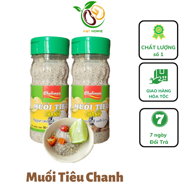 Muối tiêu chanh Cholimex Hũ 90g Thơm Ngon Chuẩn Vị, gia vị chấm hoa quả, gà luộc 90g