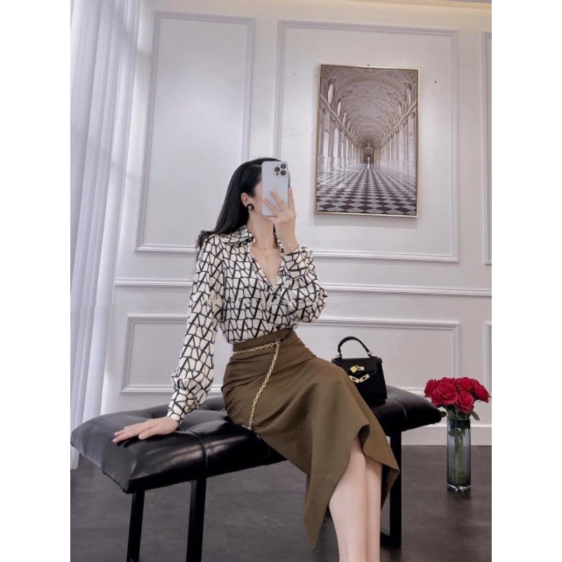 Sơ mi dài tay họa tiết Z..n sang xịn.
