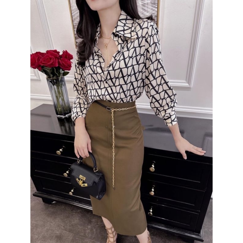 Sơ mi dài tay họa tiết Z..n sang xịn.