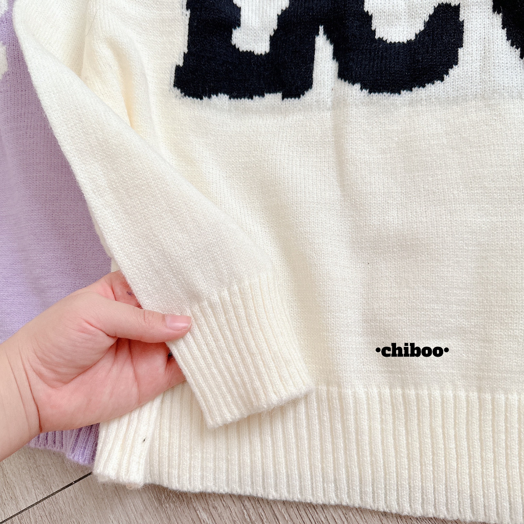 Áo len Sweater chứ LEE Basic, Áo Len dày dặn cổ 3 phân tròn LEE