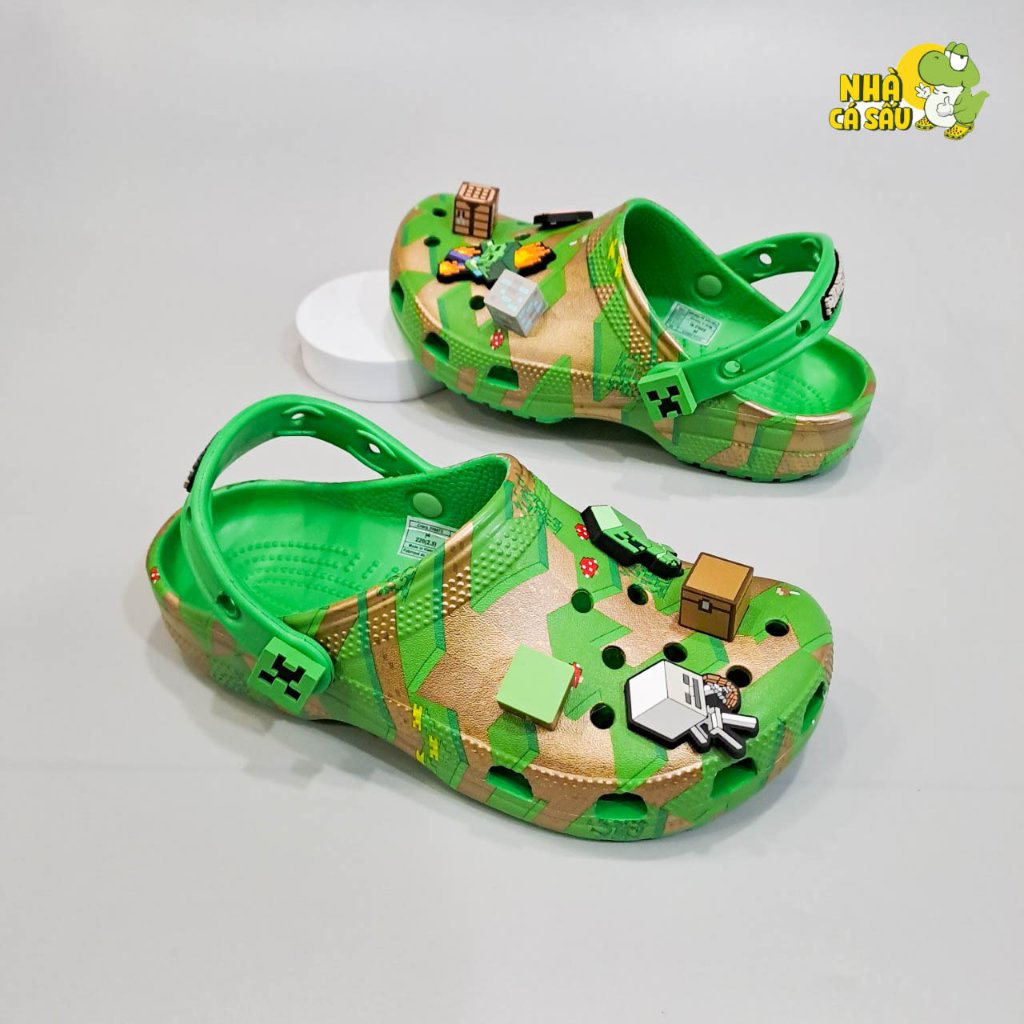 Dép Sục Cross Classic Elevated Minecraft Cho Bé Trai Bé Gái Tặng Kèm Jibbitz - Nhà Cá Sấu