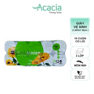 Giấy vệ sinh không lõi ACACIA bịch 10 cuộn 1,6 kg