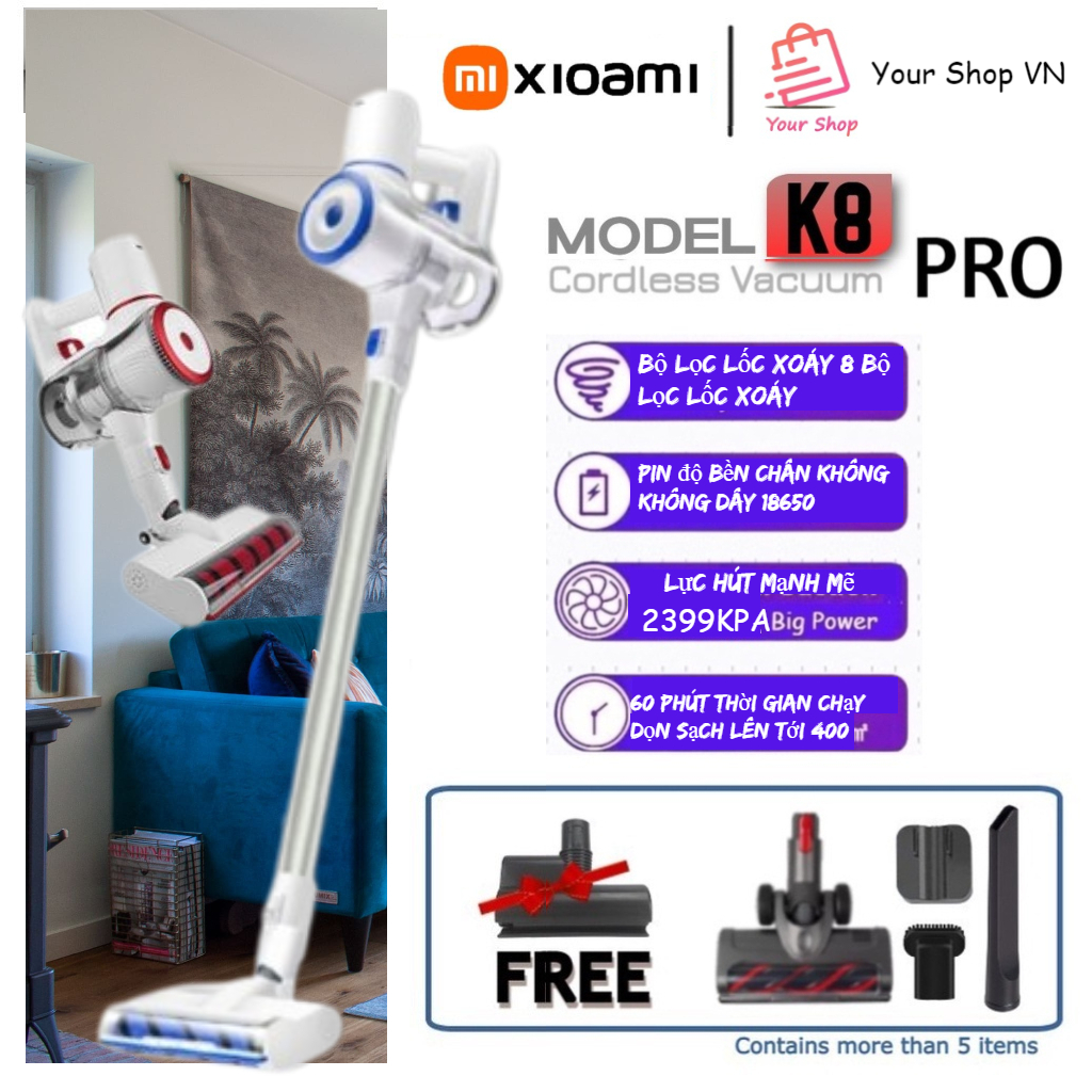 2023 MỚI NHẤT K8 PRO máy hút bụi cầm tay không dây máy hút bụi gia đình xe giường nệm hút siêu mạnh