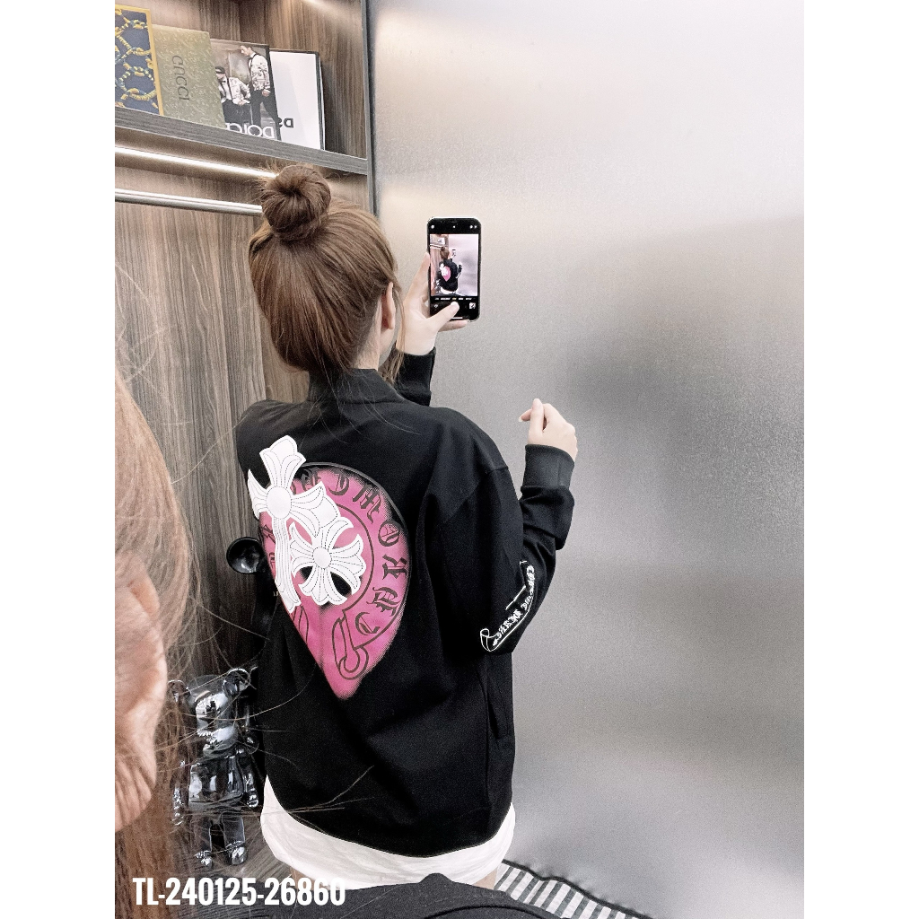 🔥Hot🔥Áo khoác bomber Chrome Hearts hình lưng thiết kế hot trend Nam nữ New 2023