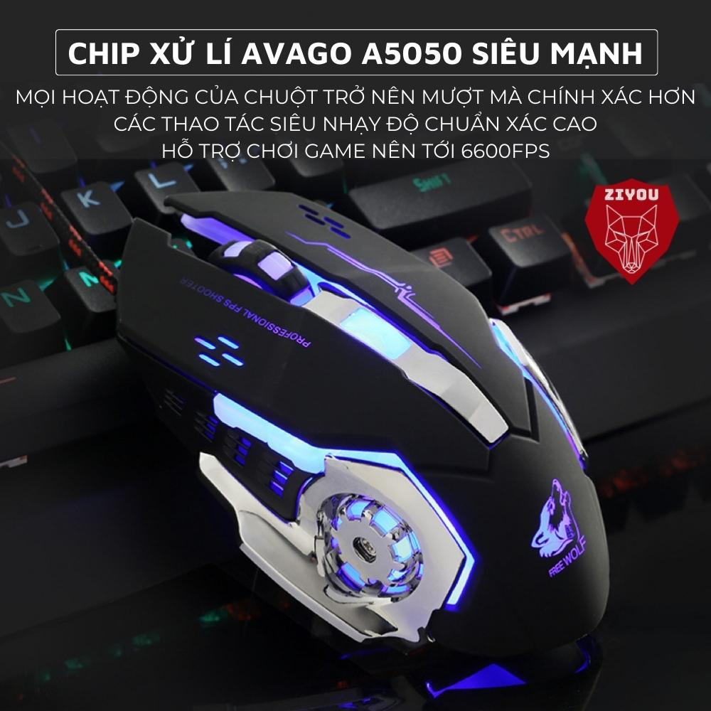 Chuột Máy Tính Có Dây Gaming ZIYOU V5 Có LED 7 Màu Rực Rỡ Dành Cho Game Thủ Tương Thích Với Máy Tính,PC,Laptop