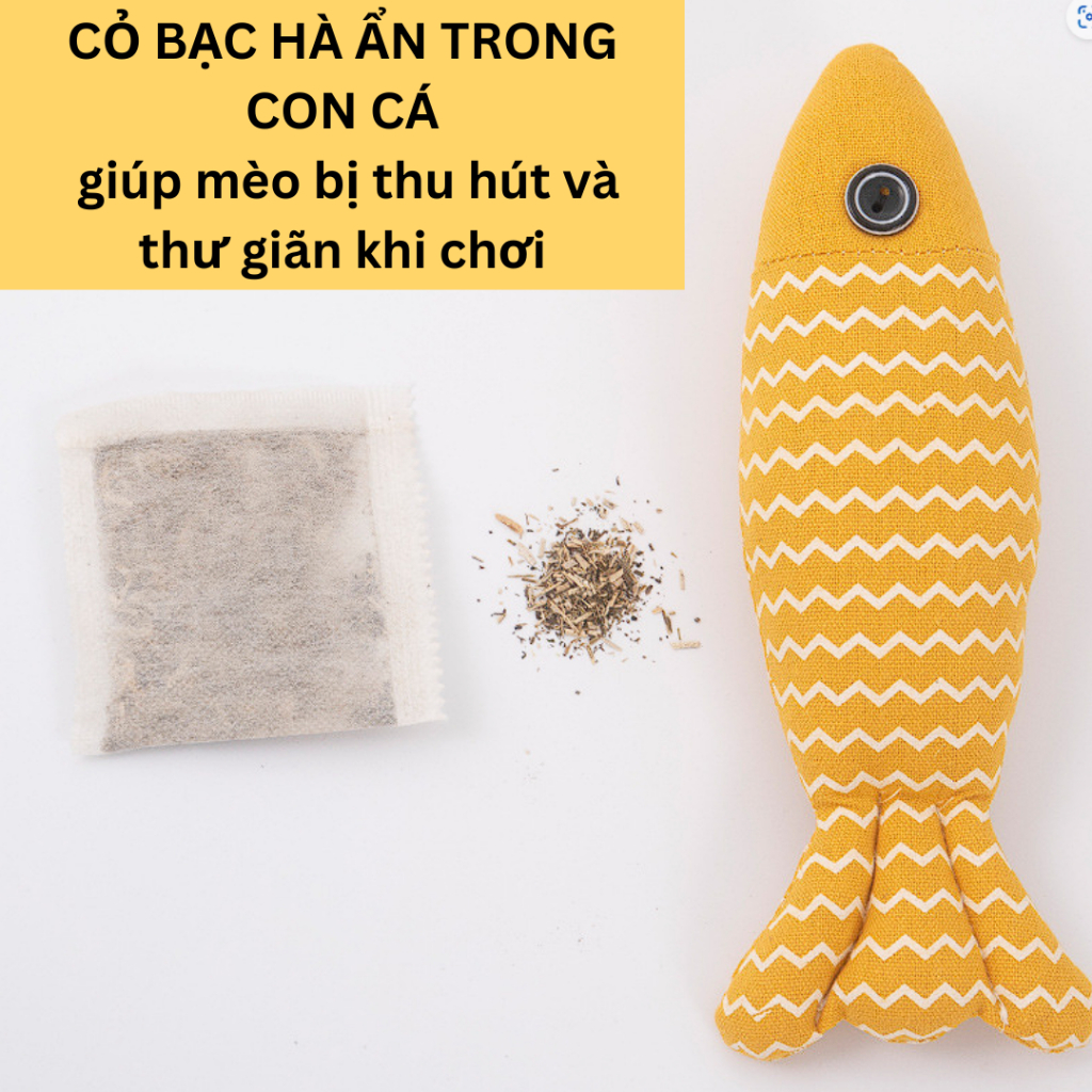 Đồ chơi cá nhồi catnip cho mèo giúp mèo thư giãn xả stress