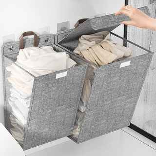 Giỏ Vải Đựng Quần Áo Nhà Tắm Gấp Gọn Treo Tường Có Nắp, Giỏ Đựng Quần Áo Bẩn Vải Canvas Tiện Lợi Cho Gia Đình 88420