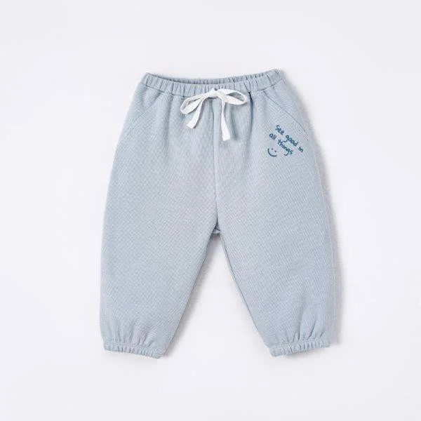 Bộ áo quần dài Nous màu xanh có hình thêu trang trí 6M 9M 12M 18M