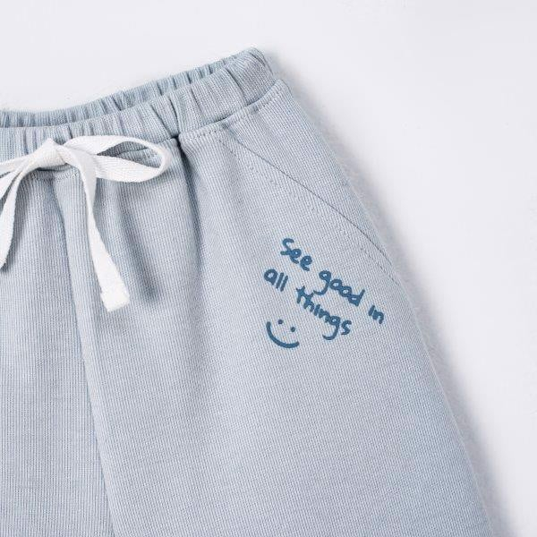 Bộ áo quần dài Nous màu xanh có hình thêu trang trí 6M 9M 12M 18M