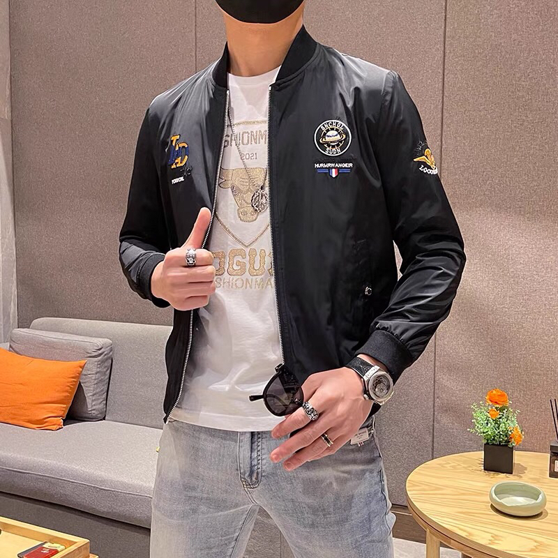 Áo Khoác Nam Unisex Cổ Đứng Vải Dù 2 Lớp In Họa Tiết Cá Tính Thời Trang Hopy_Fashion