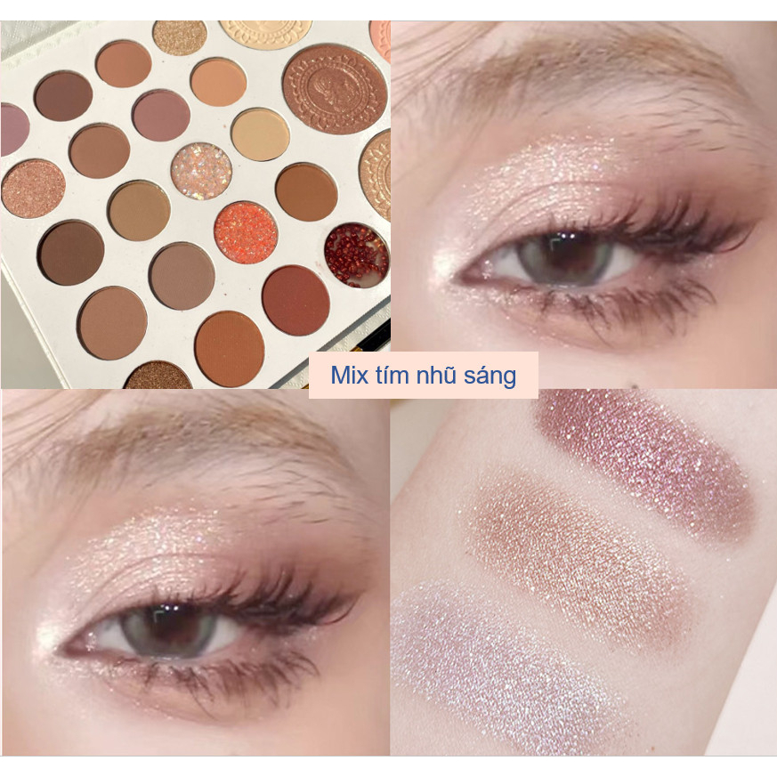 Bảng phấn mắt FrankColor 26 ô tông cam đất trầm có kèm 1 cọ ~jingjie.vn~