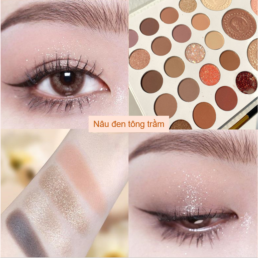 Bảng phấn mắt FrankColor 26 ô tông cam đất trầm có kèm 1 cọ ~jingjie.vn~