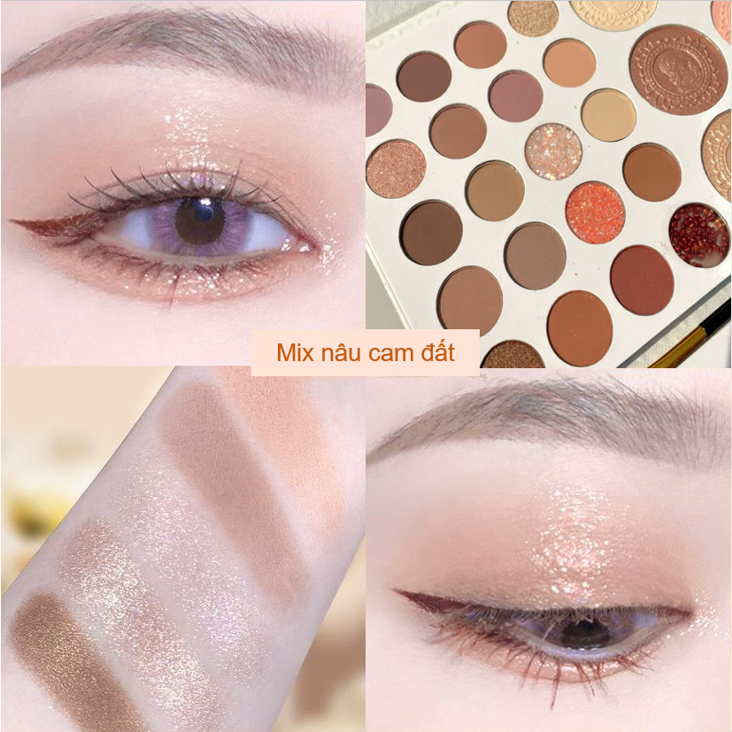 Bảng phấn mắt FrankColor 26 ô tông cam đất trầm có kèm 1 cọ ~jingjie.vn~