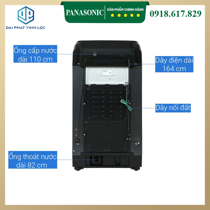 Máy Giặt Panasonic 10 Kg NA-F100A9BRV - Đánh tan vết bẩn, loại bỏ mùi hôi R2