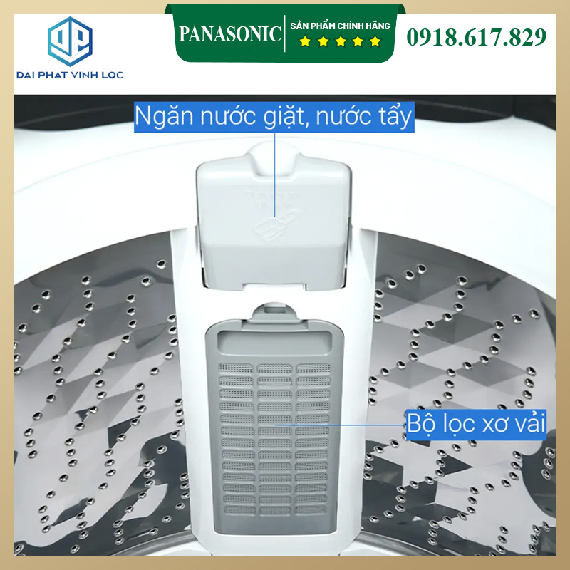 Máy Giặt Panasonic 10 Kg NA-F100A9BRV - Đánh tan vết bẩn, loại bỏ mùi hôi R2