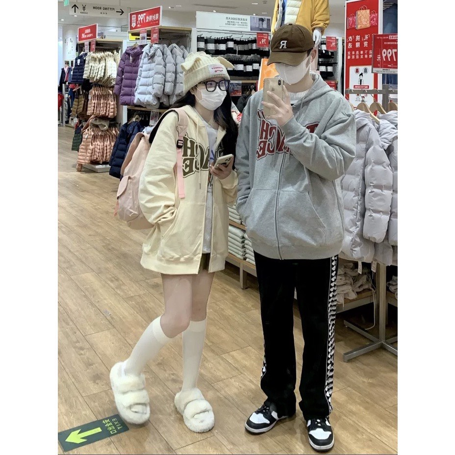 Hoodie Zip , Áo Khoác Nỉ Hoodie Zip EAC Form Rộng Nam Nữ Unisex Nỉ bông DÀY DẶN - dt_shop