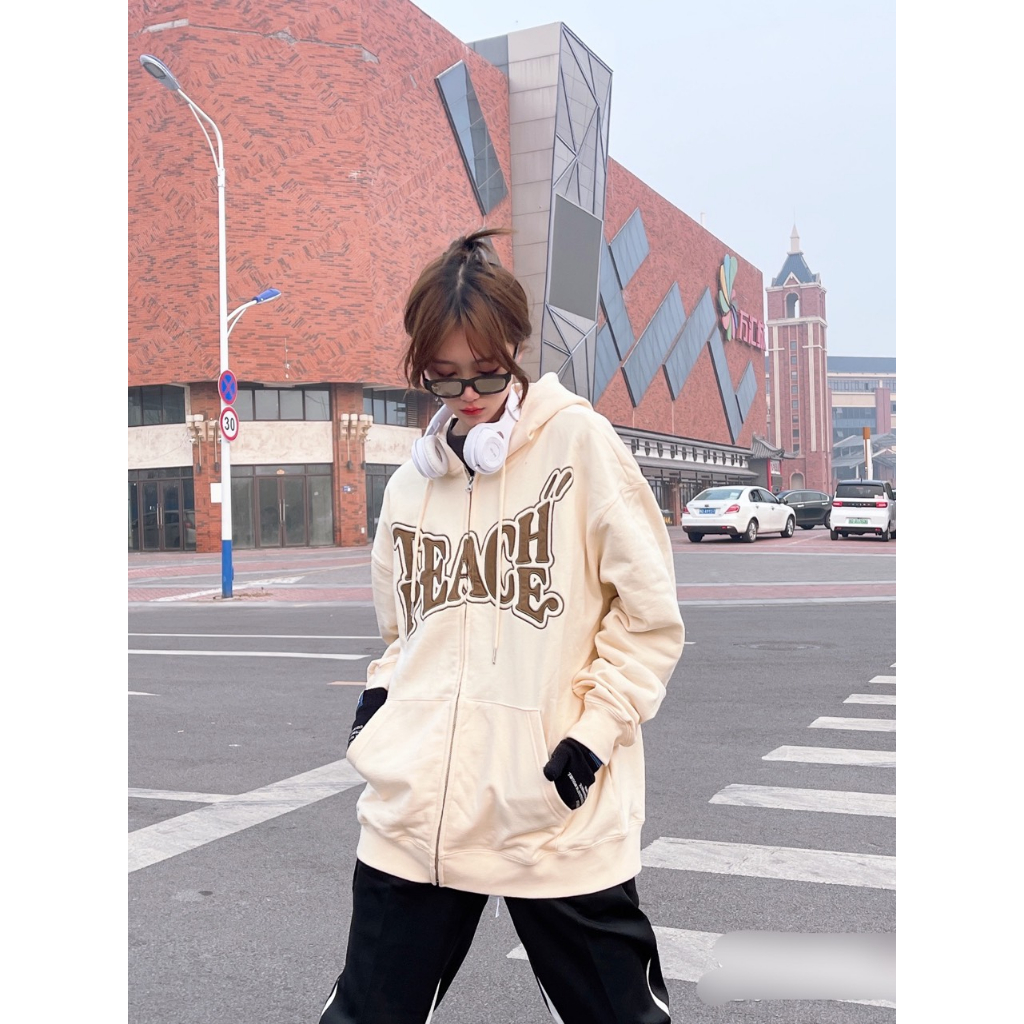 Hoodie Zip , Áo Khoác Nỉ Hoodie Zip EAC Form Rộng Nam Nữ Unisex Nỉ bông DÀY DẶN - dt_shop