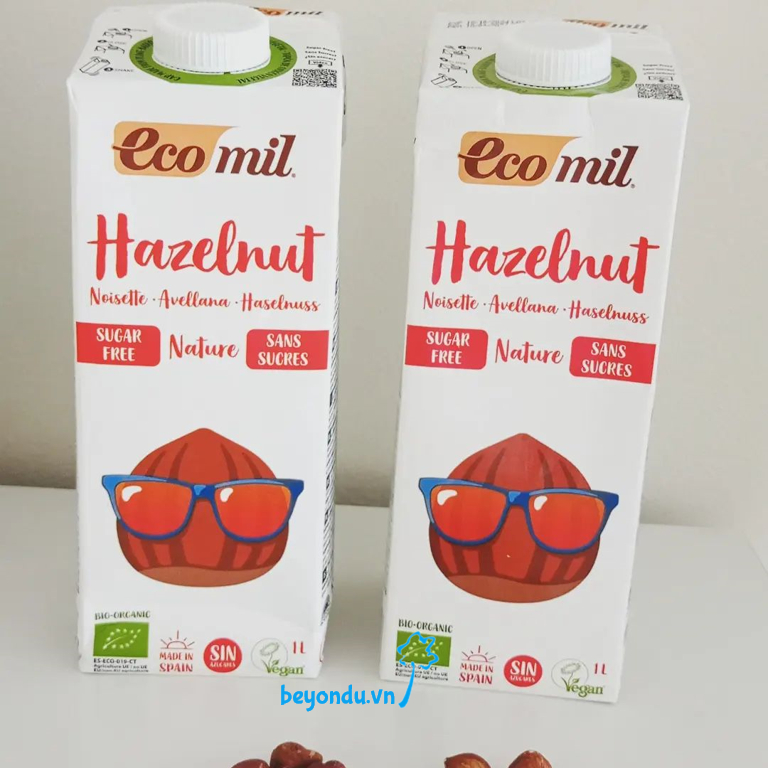 Sữa hạt phỉ hữu cơ Ecomil không đường 1L