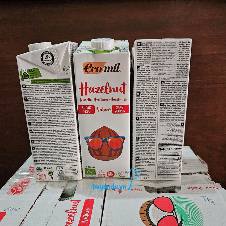 Sữa hạt phỉ hữu cơ Ecomil không đường 1L