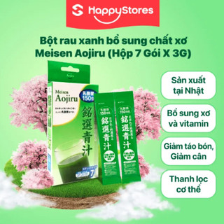 Bột Rau Xanh Bổ Sung Chất Xơ làm sáng da Meisen Aojiru (7 Gói X 3G) Hàng chuẩn Nhật Bản