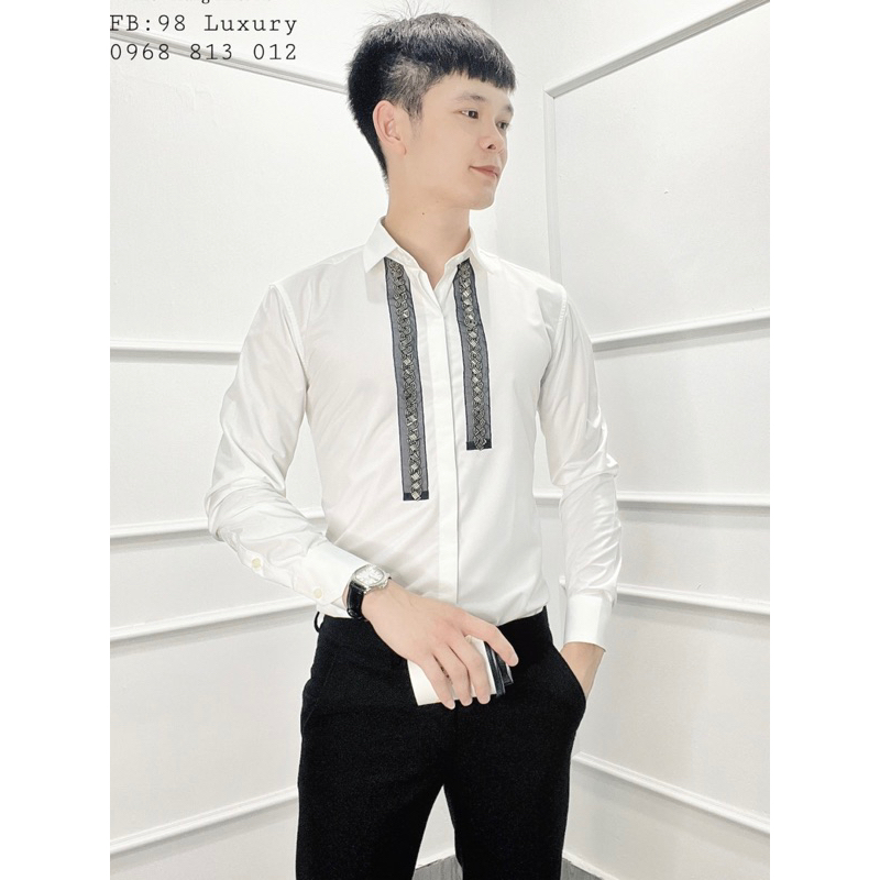 Áo sơmi nam thiết kế phối dây kimsa