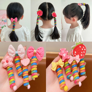 Set 2 cột tóc xoắn lò xo cầu vồng xinh xắn ngộ nghĩnh cho bé
