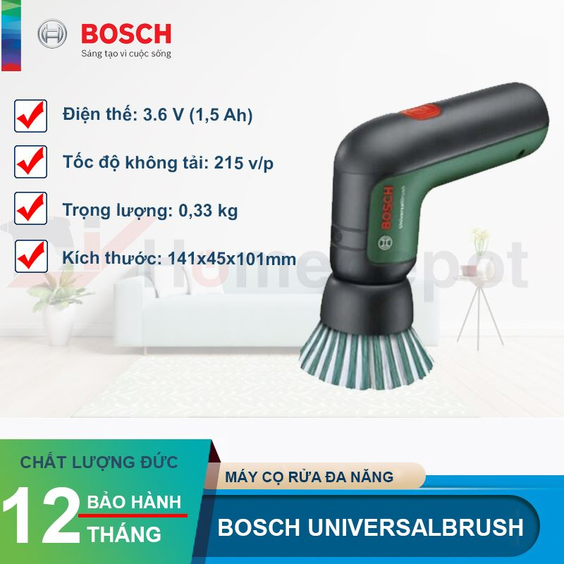 Máy Cọ Rửa Đa Năng BOSCH UniversalBrush, Máy Vệ Sinh Ô Tô, Nhà Tắm, Nhập Đức, BH 12 Tháng, 1 chiếc