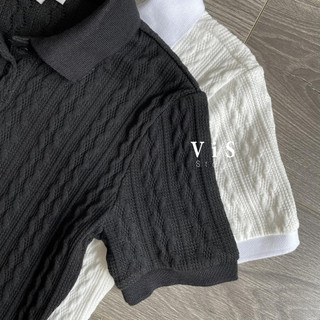 Áo croptop len cổ sơ mi