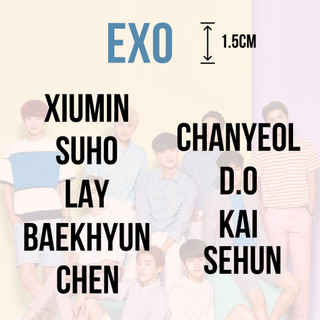Sticker exo | 1.5cm | holo sticker tên idol k-pop dán lightstick