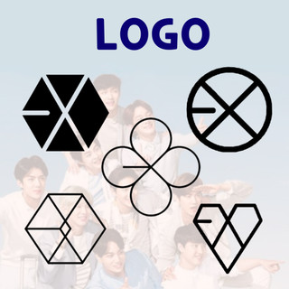 Sticker logo exo | holo sticker tên idol k-pop dán lightstick