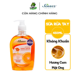 Nước Rửa Tay Chai Dưỡng Da Diệt Khuẩn Sensez Beauty Xà Bông Rửa Tay Dưỡng Ẩm Mềm Da 475ml - Hương Cam