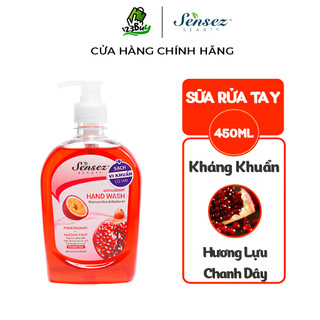 Nước Rửa Tay Chai Dưỡng Da Diệt Khuẩn Sensez Beauty Xà Bông Rửa Tay Dưỡng Ẩm Mềm Da 475ml - Hương Lựu