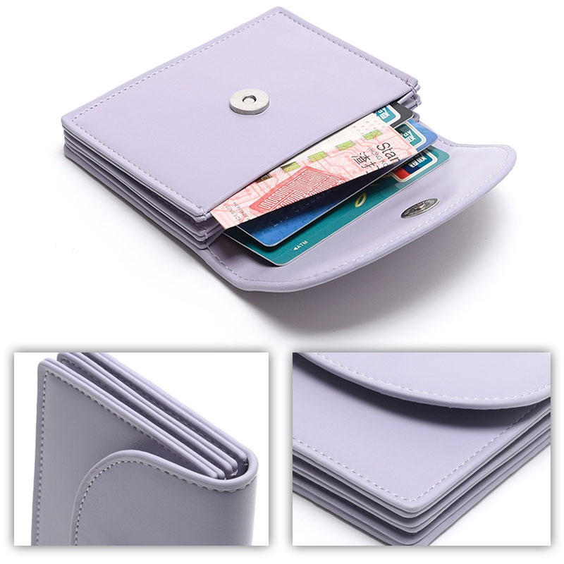 Ví Da PU Dạng Gập Trơn Thời Trang Hàn Quốc Cho Nữ BZ002