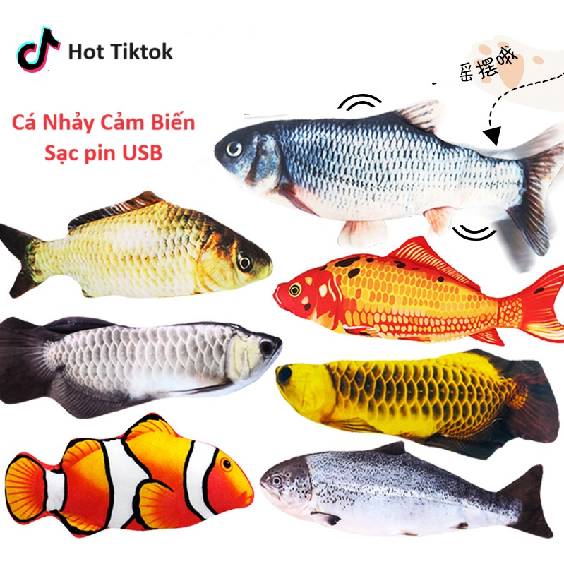 Cá nhảy 3D sạc điện-Đồ chơi cá nhảy Vui Nhộn Cho Bé Thích Thú- Kích Thích Sự Tập Trung Phát Triển Tư Duy