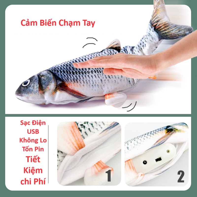 Cá nhảy 3D sạc điện-Đồ chơi cá nhảy Vui Nhộn Cho Bé Thích Thú- Kích Thích Sự Tập Trung Phát Triển Tư Duy