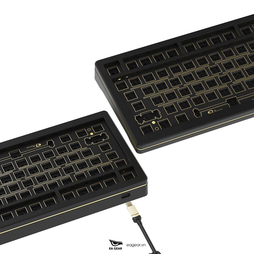 Kit Bàn Phím Cơ Custom Akko SPR 75 Black Nhôm CNC Cao Cấp - EA Gear