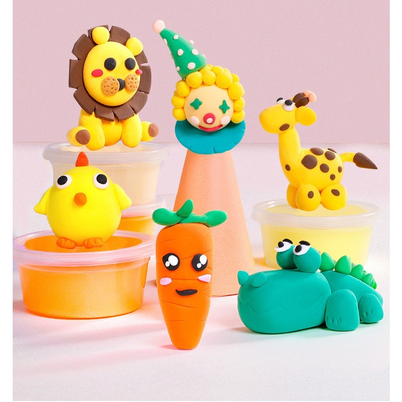 Đất nặn an toàn cho bé không mùi, không dính da tay tạo hình tự khô chuẩn - Movava