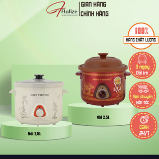 Nồi nấu chậm, nồi nấu cháo cho bé, nồi kho cá bằng sứ 2,5 lít đạt tường dtsc25s - flatize