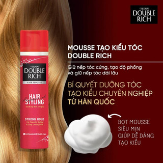 Mousse xịt giữ nếp tóc Double Rich 150ml