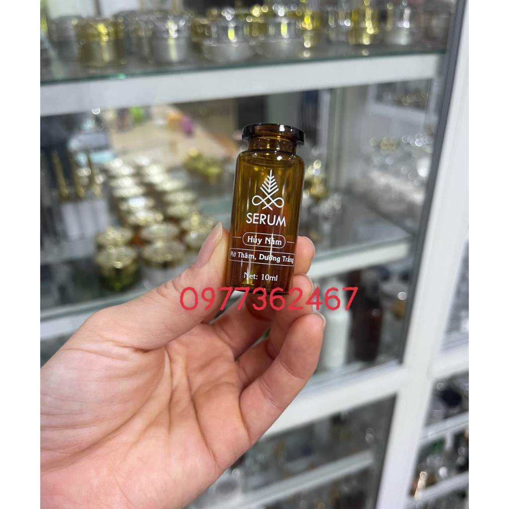 Chai thủy tinh chai BILICILIN 10ML NÂU in sẵn SERUM HỦY NÁM , MỜ THÂM DƯỠNG TRẮNG