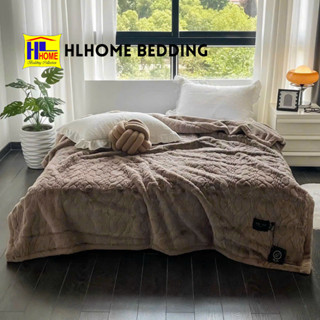Chăn lông hồ li dệt Vân chìm nặng 6 kg kích thước 2m3 Hlhome tặng kèm túi da cao cấp
