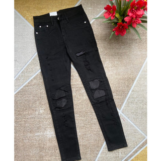 quần bò jean nam dài đen rách vá da đẹp mẫu mới chất jean co giãn chuẩn form giá tốt