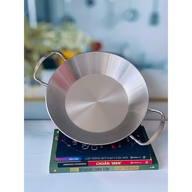 Chảo inox liên khối Chockmen 2 quai inox 18/10