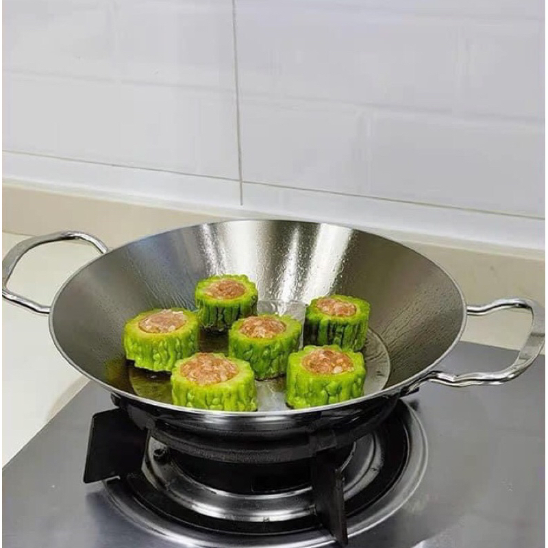 Chảo inox liên khối Chockmen 2 quai inox 18/10