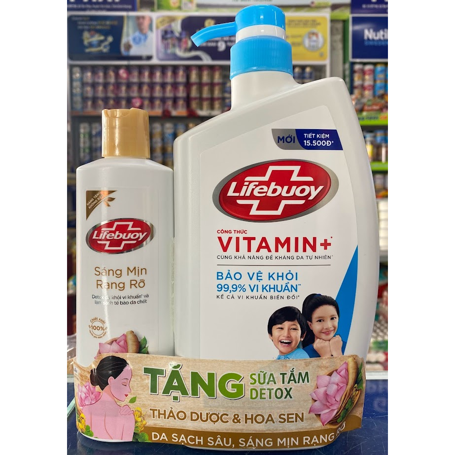 Sữa tắm Lifebuoy chai 800g TẶNG KÈM chai 200g