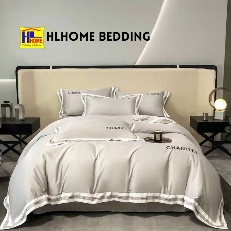 Bộ chăn ga lụa chantiel hàng 4 món vỏ full box