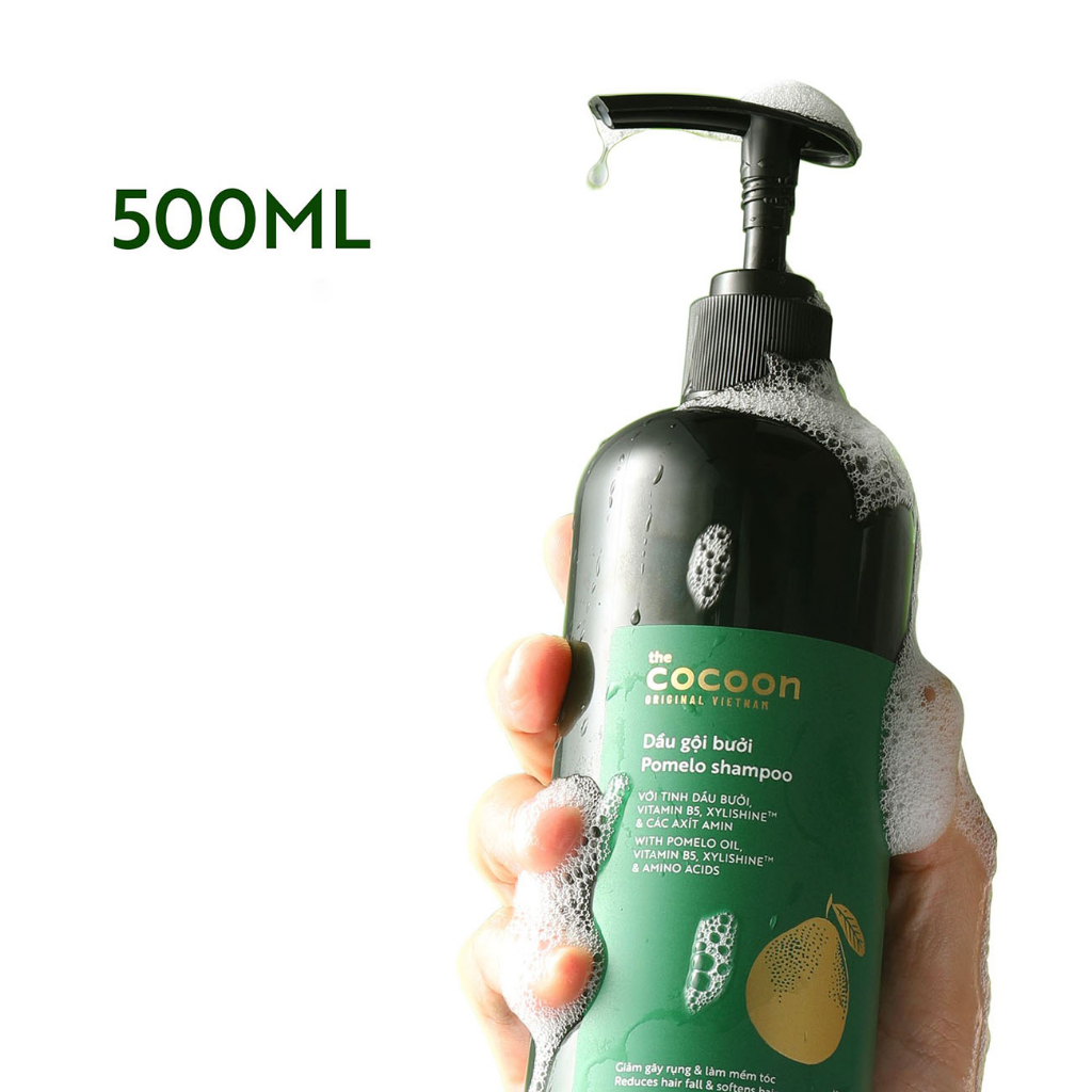 Combo dầu gội bưởi COCOON 500ML + Nước dưỡng tóc tinh dầu bưởi 310ml - Thuần Chay Việt Nam