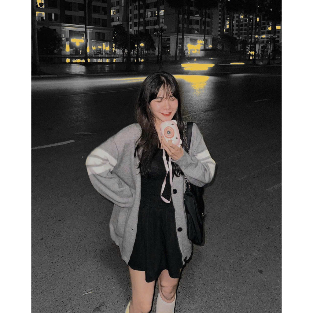Áo cardigan tay sọc Vân.Melo hot hit douyin Trung